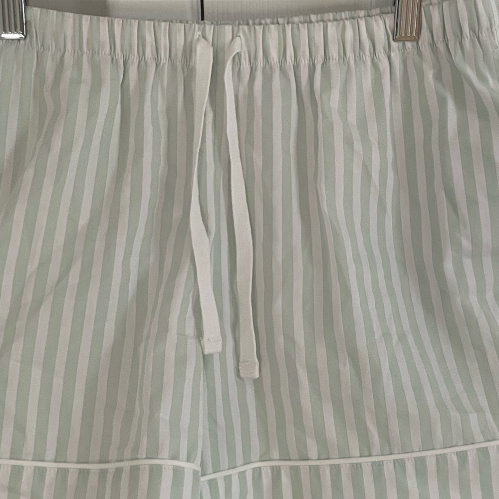 BEDHEAD Striped Classic Organic Cotton Lounge Pajama Set Mint Green Beach - Picture 7 of 9
